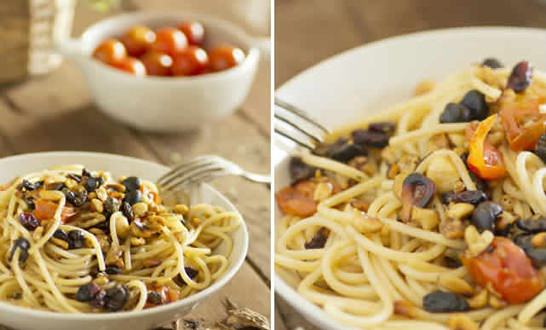 Espaguetis con frutos secos ESPAGUETIS CON FRUTOS SECOS
